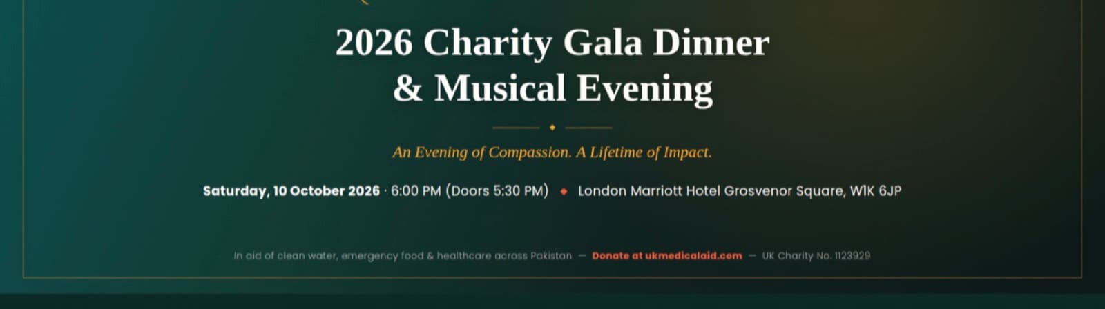 UKMAP Annual Charity Gala Dinner & Musical Evening 2026 — An Evening of Compassion. A Lifetime of Impact.